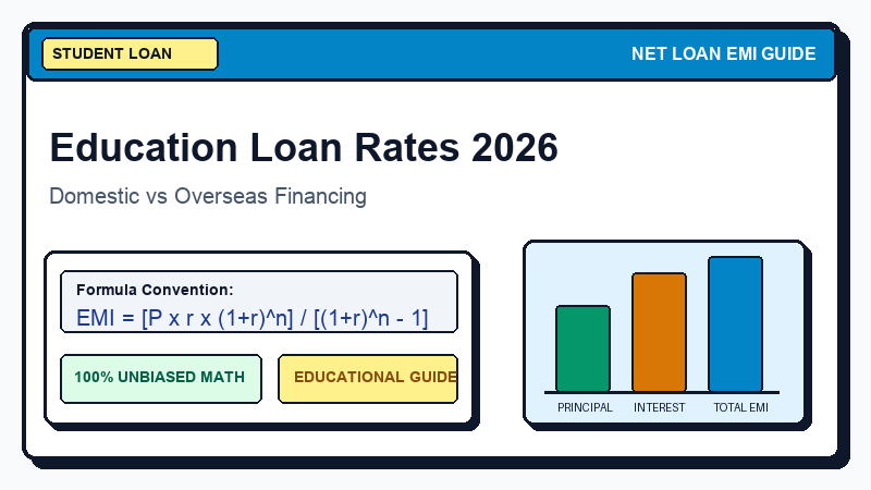 Education Loan Interest Rates 2026: Complete Bank Comparison - Net Loan EMI Calculator Guide