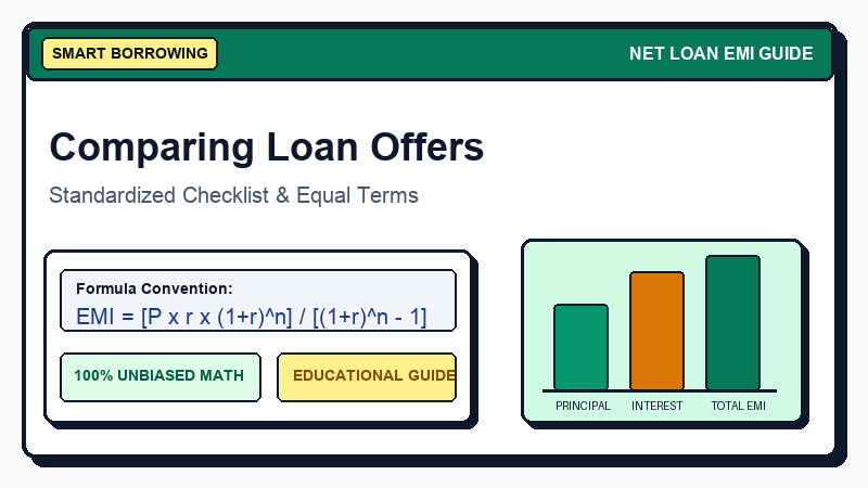 How to Compare Loan Offers Using Identical Assumptions: A Practical Framework visual financial infographic