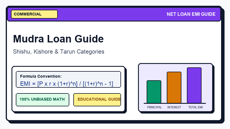 Mudra Loan Complete Guide: Shishu, Kishor & Tarun Schemes - Net Loan EMI Calculator Guide