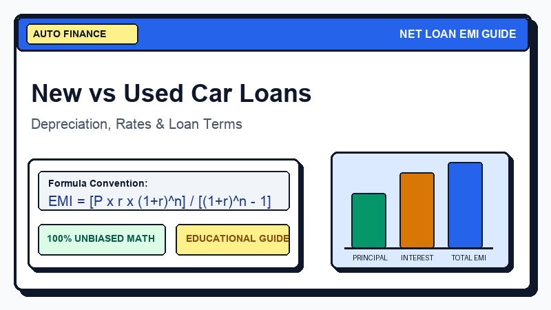 New vs Used Car Loan: Complete Comparison Guide 2026 - Net Loan EMI Calculator Guide